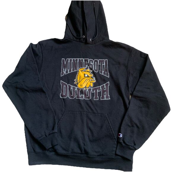 Mens University of Minnesota Duluth Bulldogs UMD Long Sleeve Hoodie L Champion - Picture 2 of 6